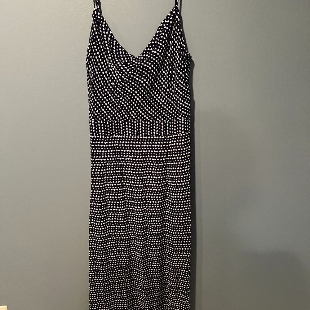 Just One Answer Size M Dress Navy blue with white polkadots